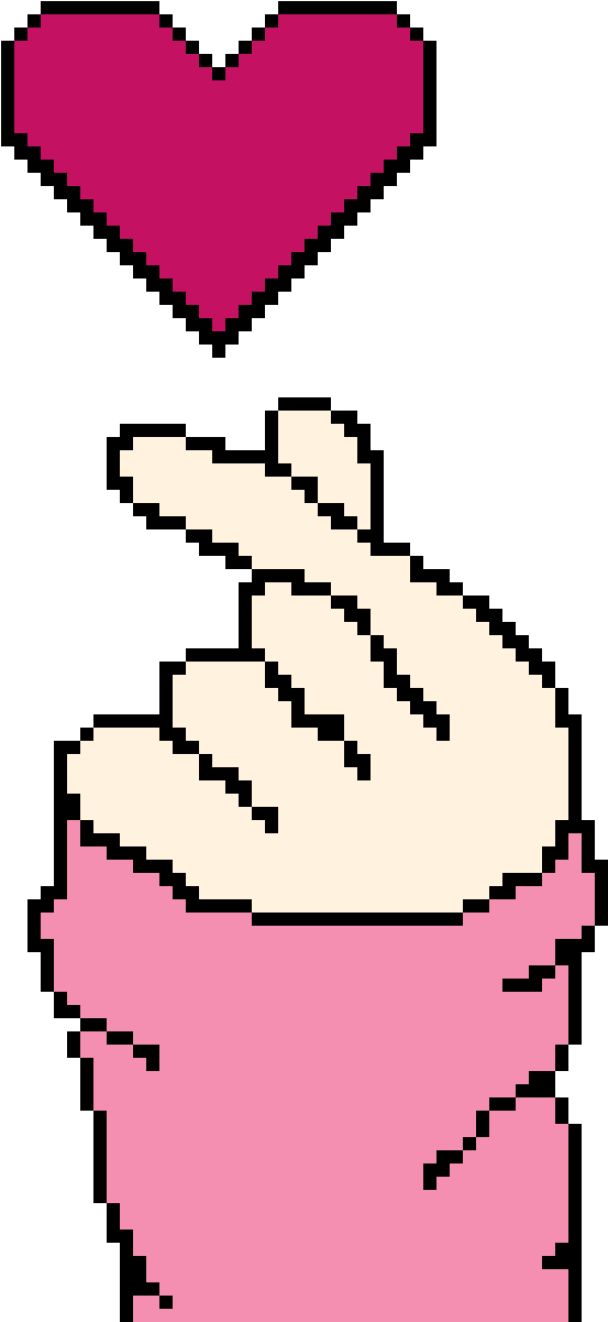 Finger Heart By Puchata , Png Download - Cartoon Clipart (553x1201), Png Download