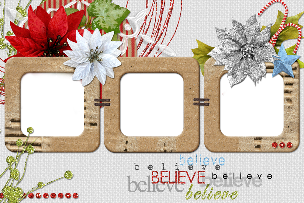 Christmas Collage Frame - กรอบ รูป หลาย ช่อง น่า รัก Clipart (1000x667), Png Download