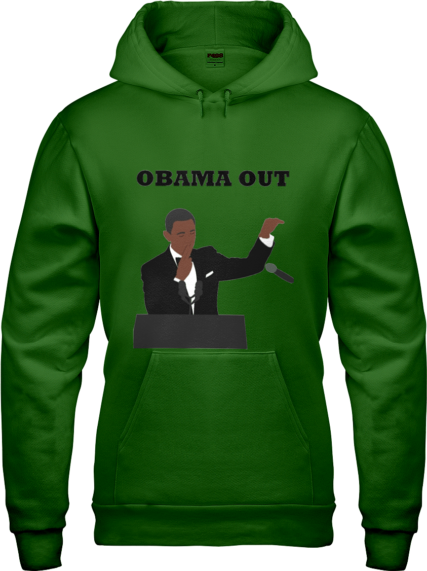 "obama Out" Mic Drop Hoodie - Sweatshirt Clipart (900x1125), Png Download