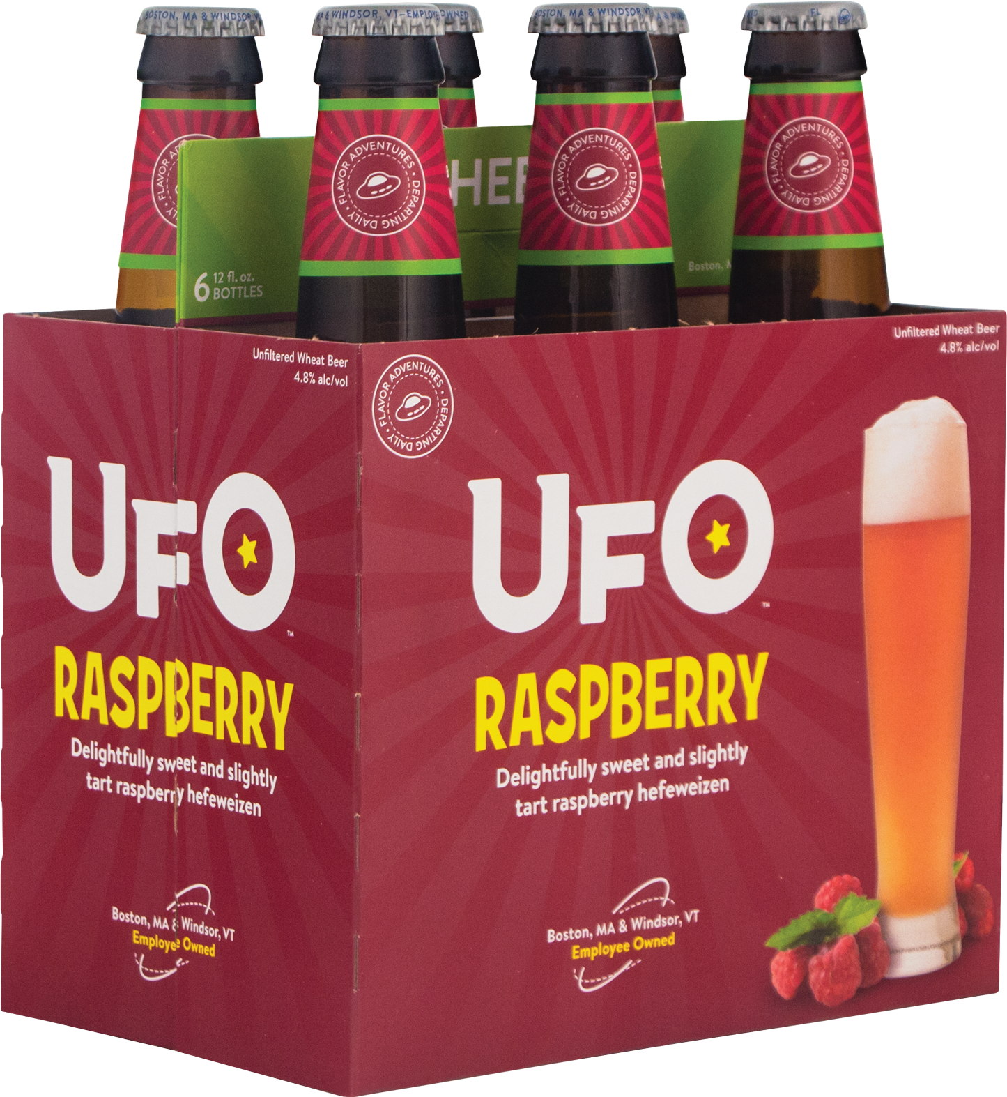 Ufo Raspberry 6-pack Bottles, Pdf - Harpoon Brewery Ufo Raspberry Hefeweizen Clipart (1445x1573), Png Download