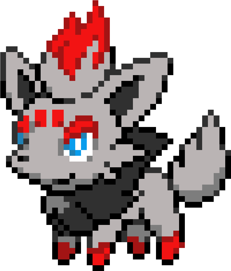 Zorua - Pokemon Zorua Pixel Art Clipart (1056x1200), Png Download