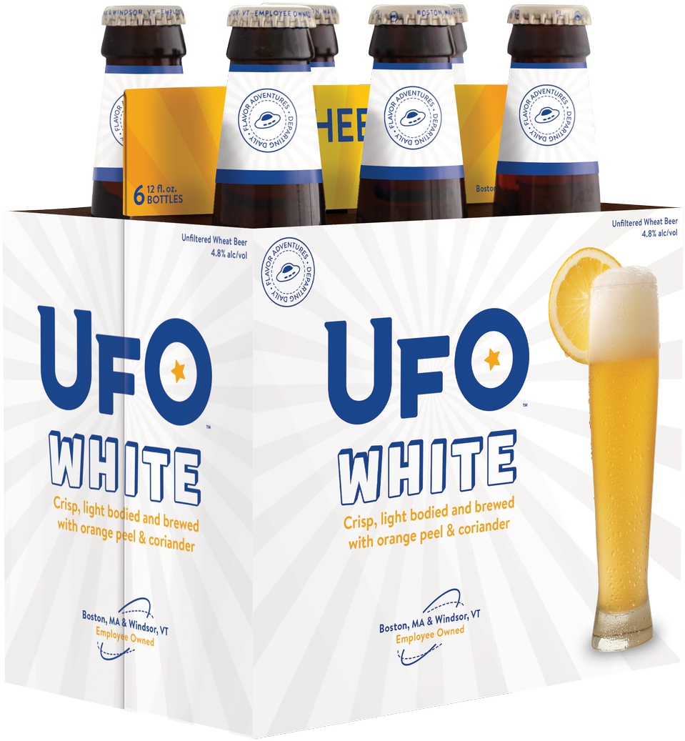 Ufo White 12oz Bottle 6-pack, Pdf - Ufo The Big Wit Clipart (973x1050), Png Download