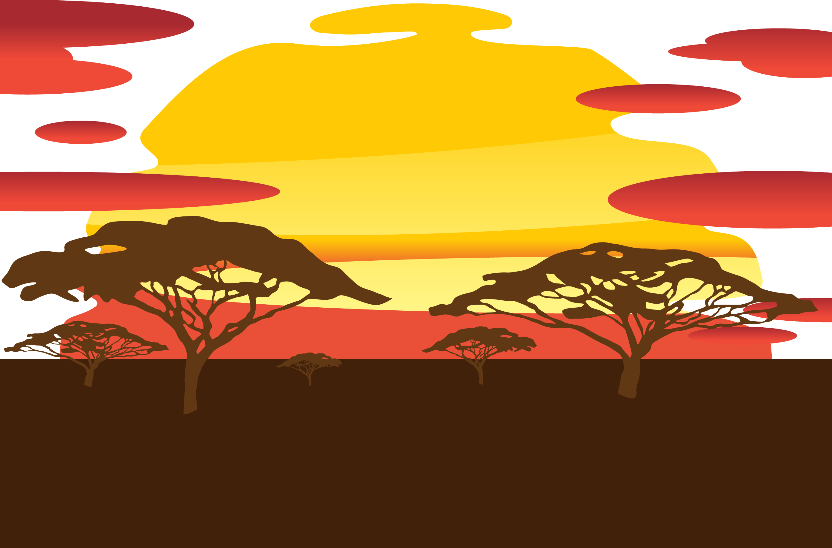 Sunset Silhouette Sky - Sunset Silhouette Png Clipart (2744x1808), Png Download