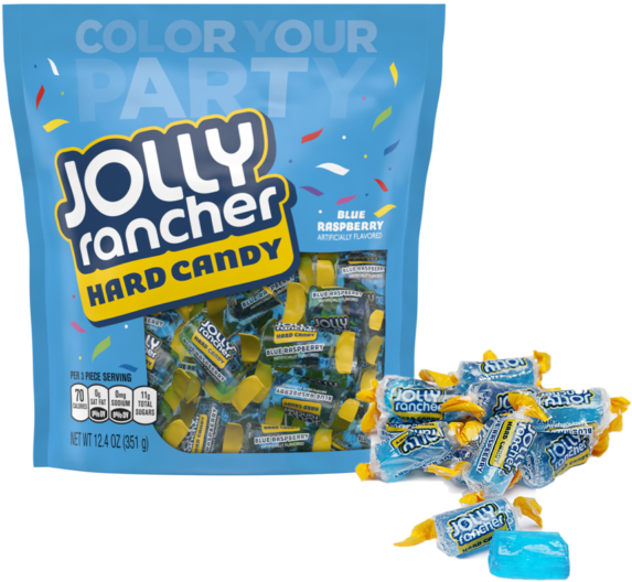 Jolly Rancher Hard Candy Sour Blue Raspberry Flavor - Jolly Rancher Blue Candy Clipart (640x589), Png Download