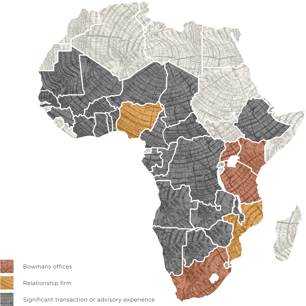 Bowmans Africa Map - Sub Saharan Africa Horn Of Africa Clipart (1024x1022), Png Download