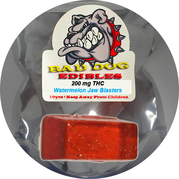 Bad Dog Edibles 200mg Thc Watermelon Jaw Blasters Hard - Graffiti Character Bulldog Clipart (600x600), Png Download