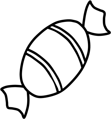 Hard Candy, Striped Wrapper, Black And White, Png - Line Art Clipart ...
