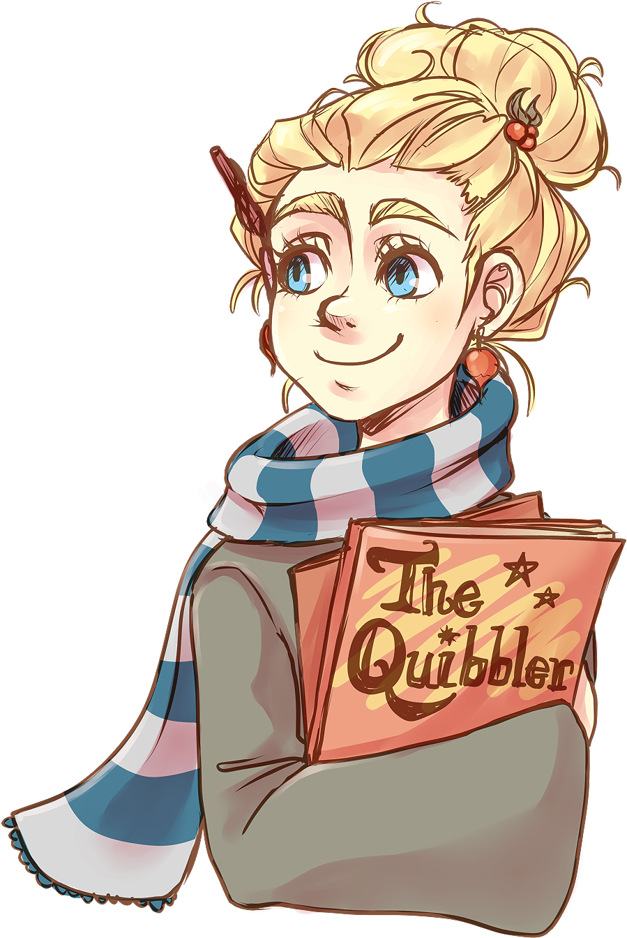 Luna Lovegood - Drawings Of Harry Potter Cartoon Clipart (1200x1500), Png Download