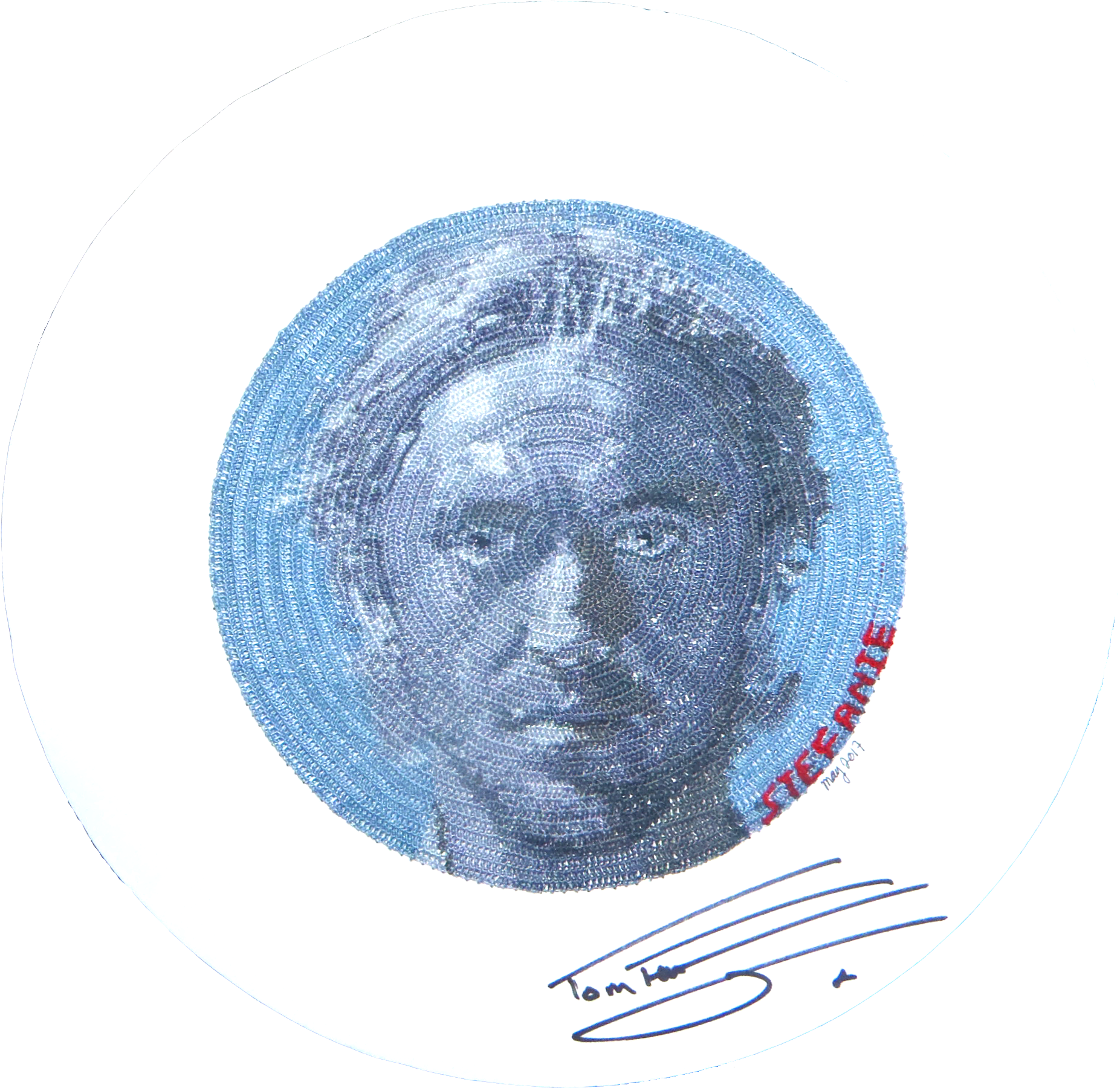 Tom Felton Circular Crochet Portrait, - Circle Clipart (1884x1884), Png Download