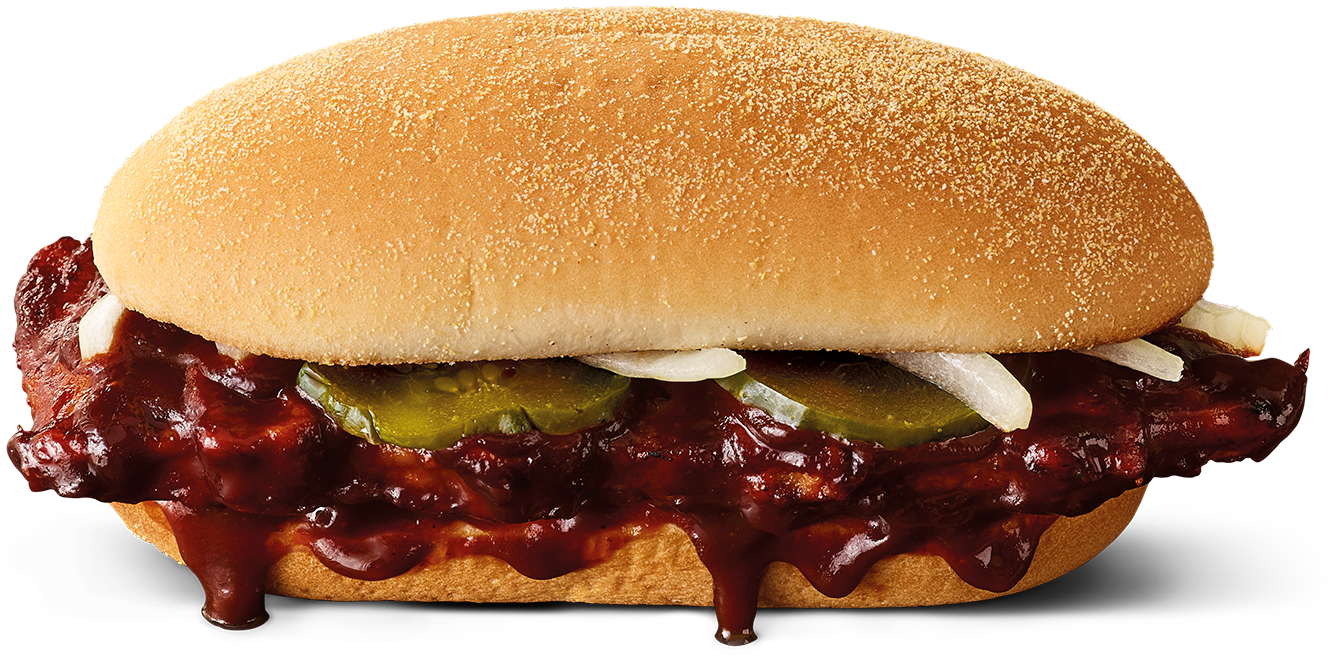 "the Mouth-watering Mcrib Is Made With Delicious Pork, - Maccas Mcrib Clipart (1772x945), Png Download