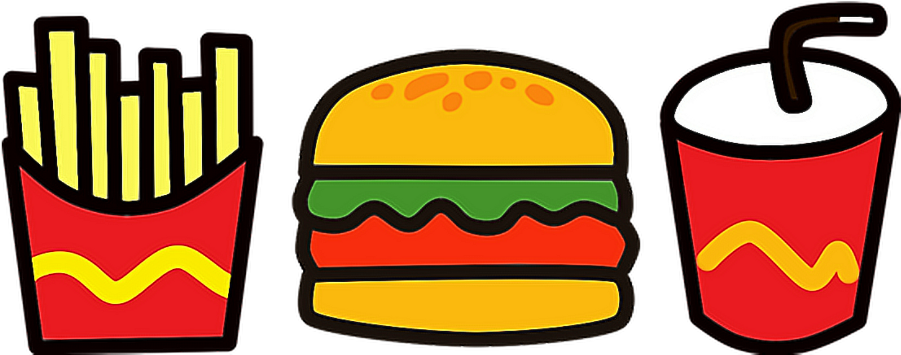 Sticker By Heirloom Tomato - Fast Food Cartoon Png Clipart (1024x1024), Png Download