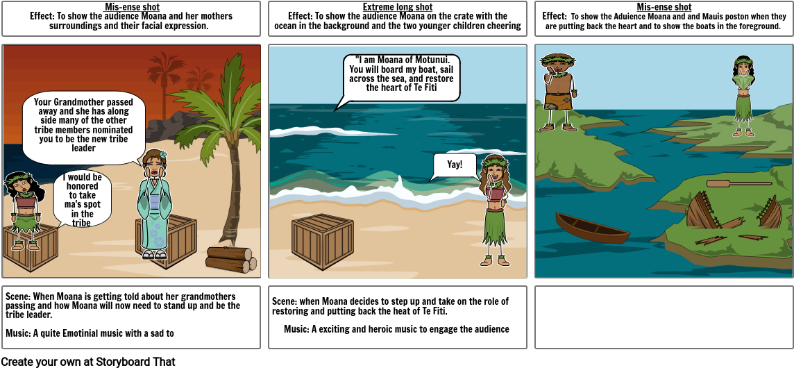 Christophers Moana Story Board - Cartoon Clipart (1165x550), Png Download