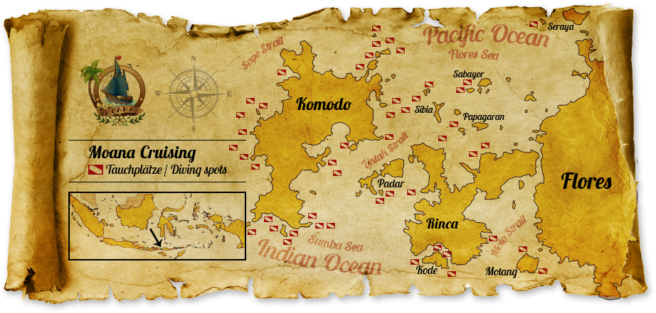 Worldclass Snorkeling In Komodo - Map Of Moana's Journey Clipart (922x441), Png Download