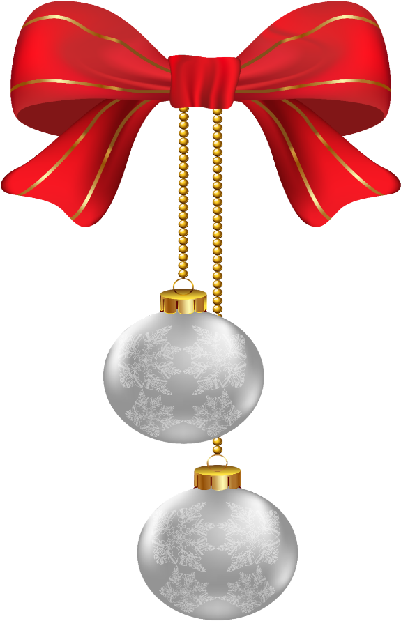 #mq #red #silver #bow #christmas - Christmas Hanging Ornament Png Clipart (1024x1024), Png Download