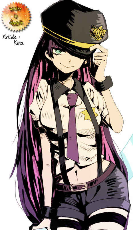 Render - Stocking [5] - Anime Girl Police Cute Clipart (478x818), Png Download