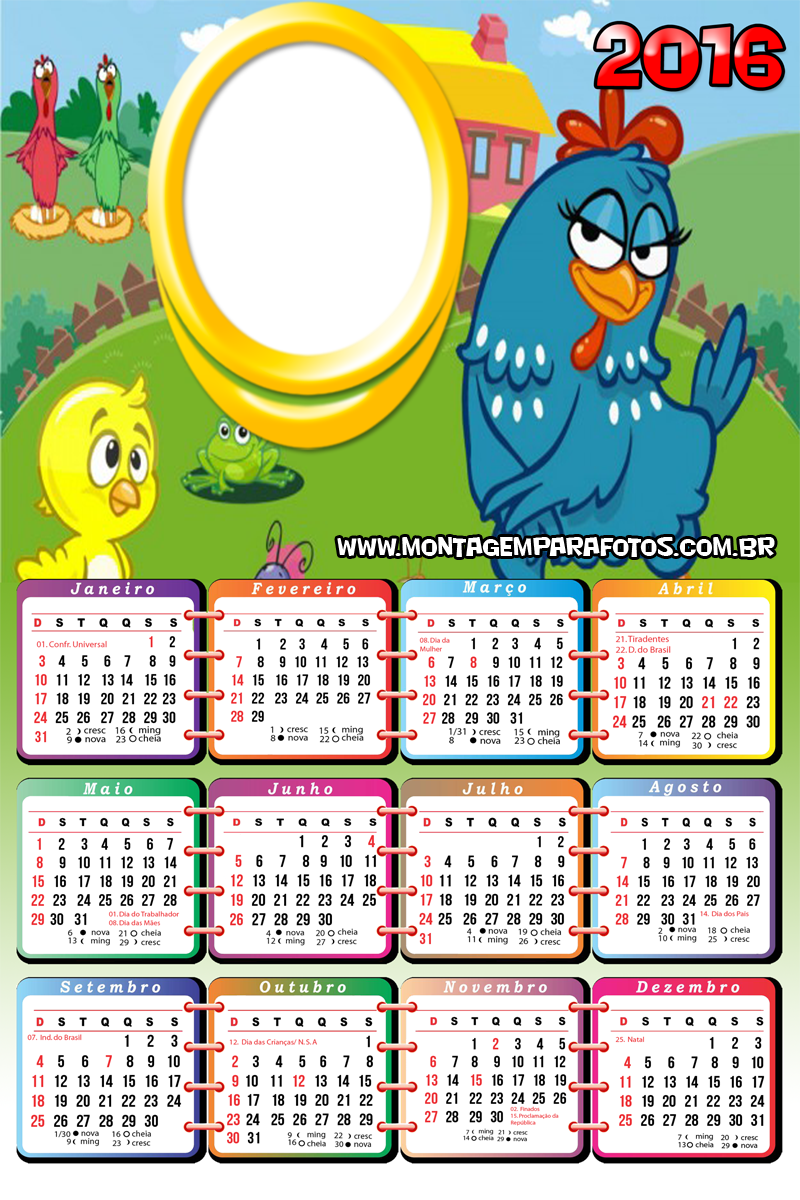 Galinha Pintadinha - Molduras Para Menino Calendário 2019 Clipart (800x1200), Png Download