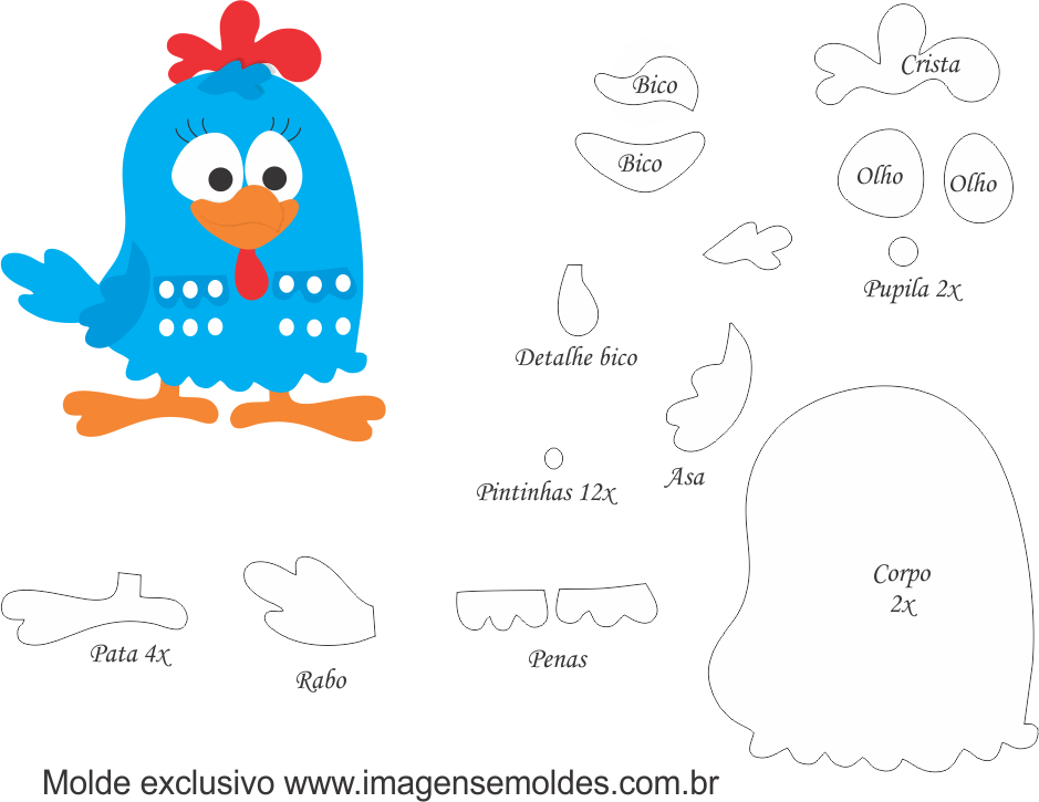 Foami Moldes De La Gallina Pintadita Clipart (939x725), Png Download
