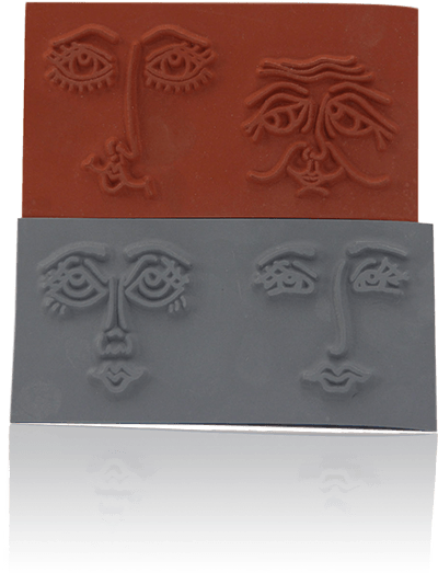 Fun Faces Rubber Stamps 4 Images - Carving Clipart (532x700), Png Download