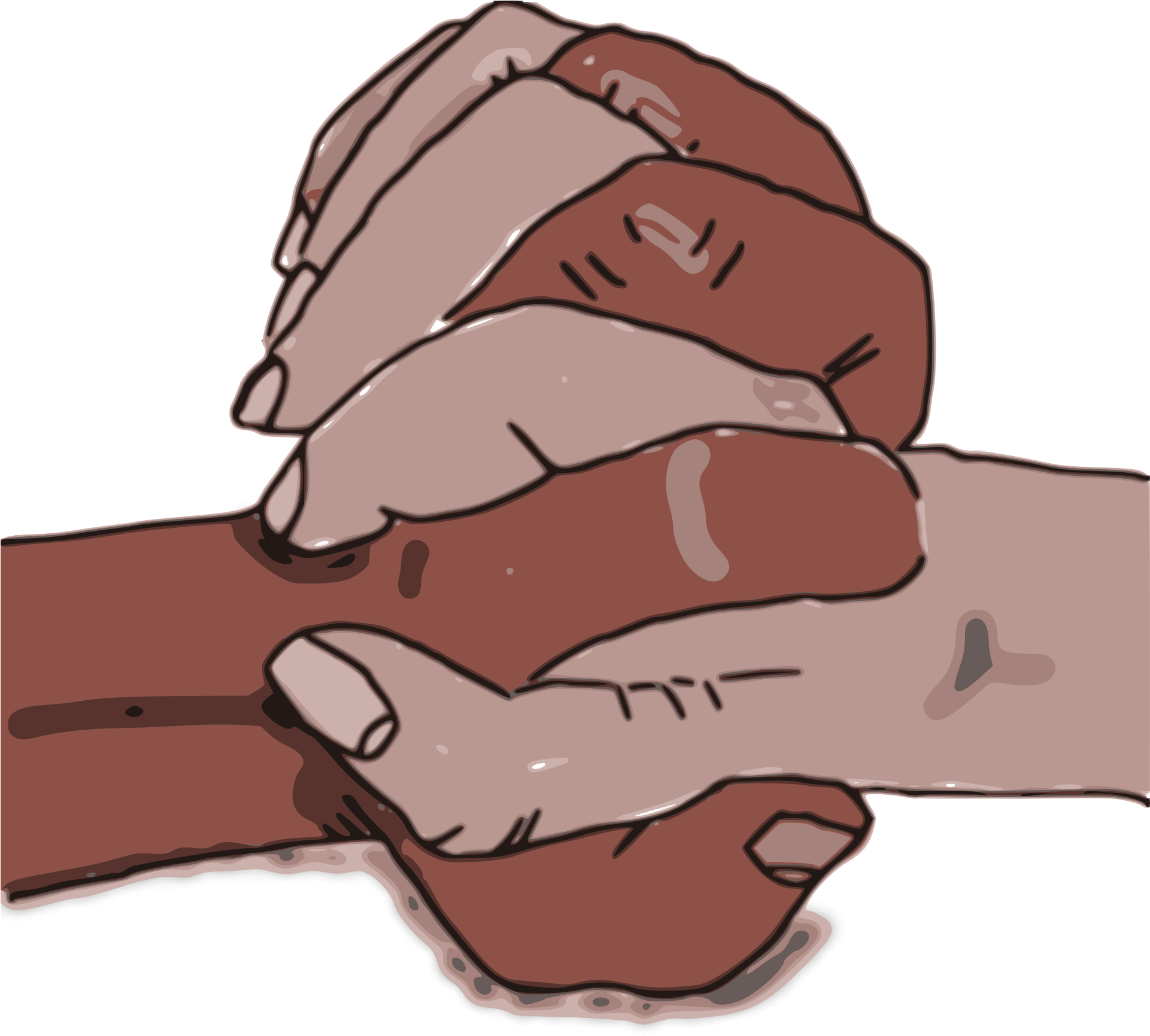Brown And Pink Hands Together, Race Solidarity, Illustration - Tolerance Clipart - Png Download (1920x1814), Png Download