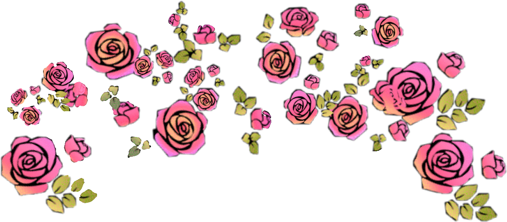 #cute #love #flower #flowers #crown #halo #overlay - Floribunda Clipart (1024x449), Png Download