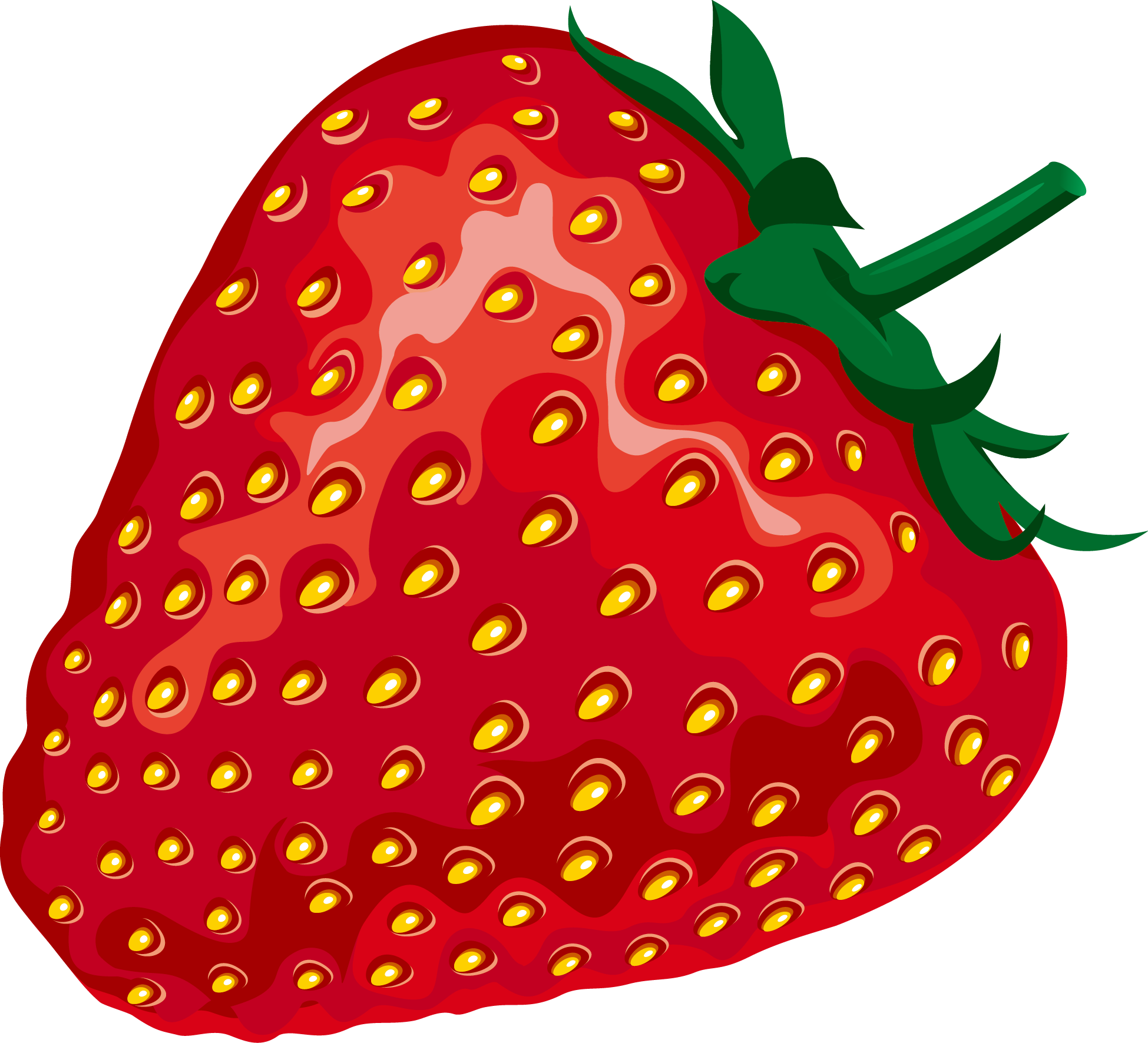 Strawberries Clip Free Library Red Huge - Strawberry Fruit Vector - Png Download (1949x1771), Png Download