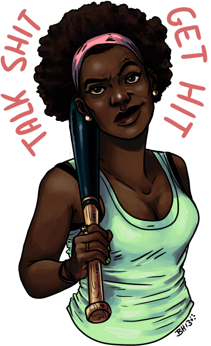 Hey Uh, I Was In The Mood To Draw Some Baddass Gals - Afro Draw Black Girl Clipart (500x700), Png Download