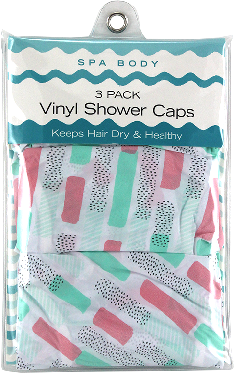 Spa Body Vinyl Shower Cap 3 Pack - Patchwork Clipart (611x817), Png Download