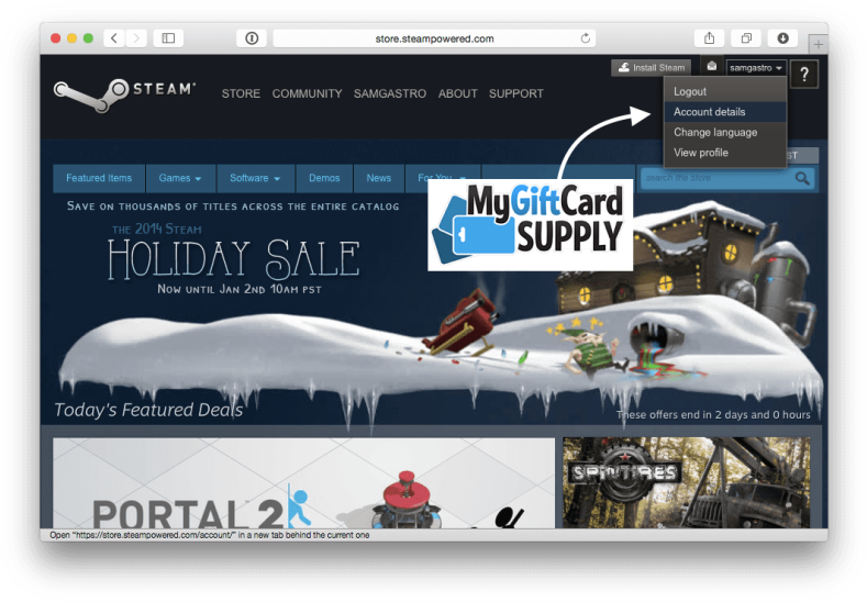 How To Redeem Steam Card Step - Seasonic Steam Gift Card Clipart (800x555), Png Download