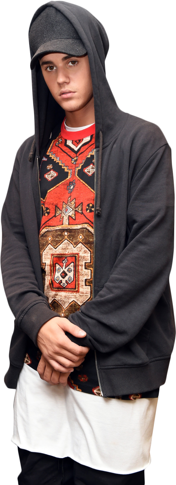 Justin Bieber Looking Into Camera - Hoodie Clipart (1280x1707), Png Download