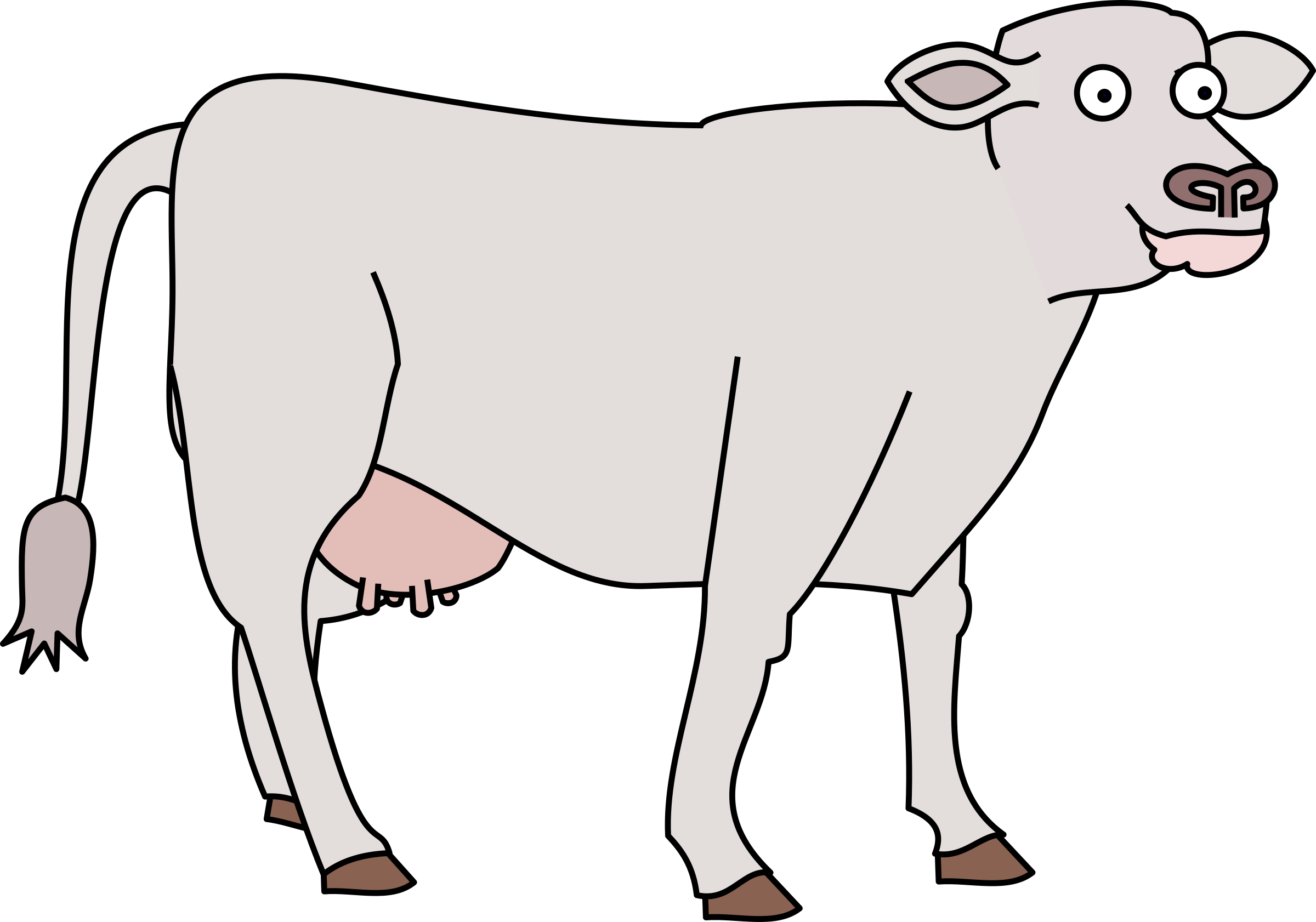 Holly Big Image Png - Grey Cow Clipart Transparent Png (2400x1682), Png Download