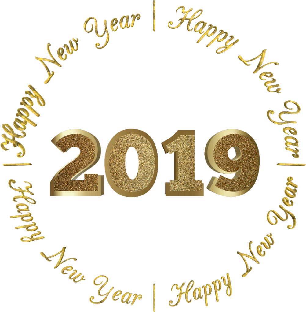 #happynewyear #happy2019 #2019 #gold #golden #dourado - Happy New Year Dourado 2019 Clipart (1024x1024), Png Download