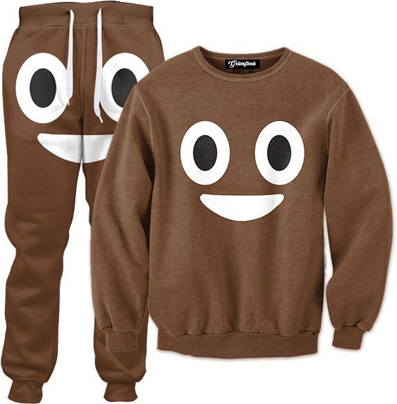 Emoji Poop Crewneck - Sublimated Tracksuit Clipart (600x600), Png Download