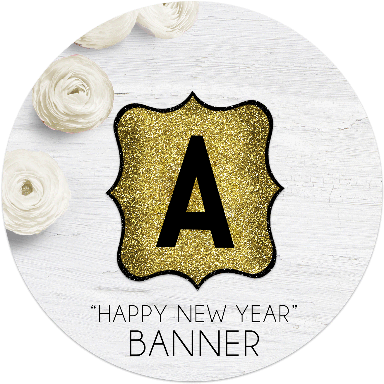 Happy New Year Banner Letters - Emblem Clipart (1312x1312), Png Download