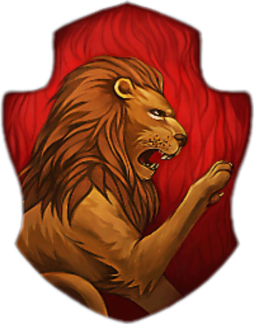 Gryffindor Hogwarts Lion Harrypotter Hermionegranger - Gryffindor Hogwarts Houses Clipart (356x454), Png Download