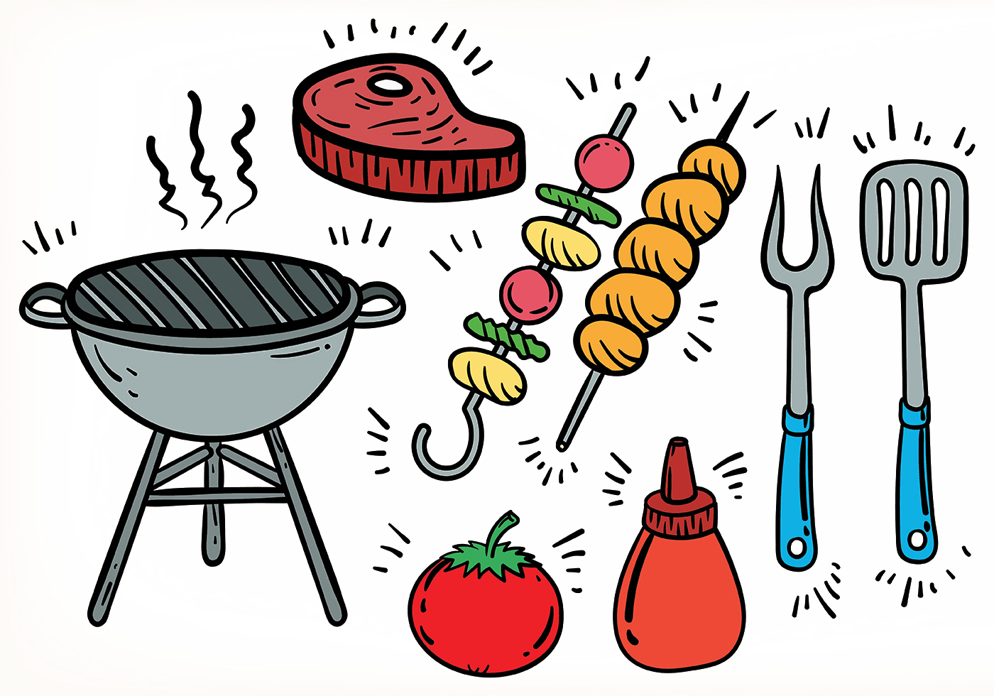 Barbecue Grill Kebab Chuan Grilling - Panela Para Cozinhar Vetor Clipart (1400x980), Png Download