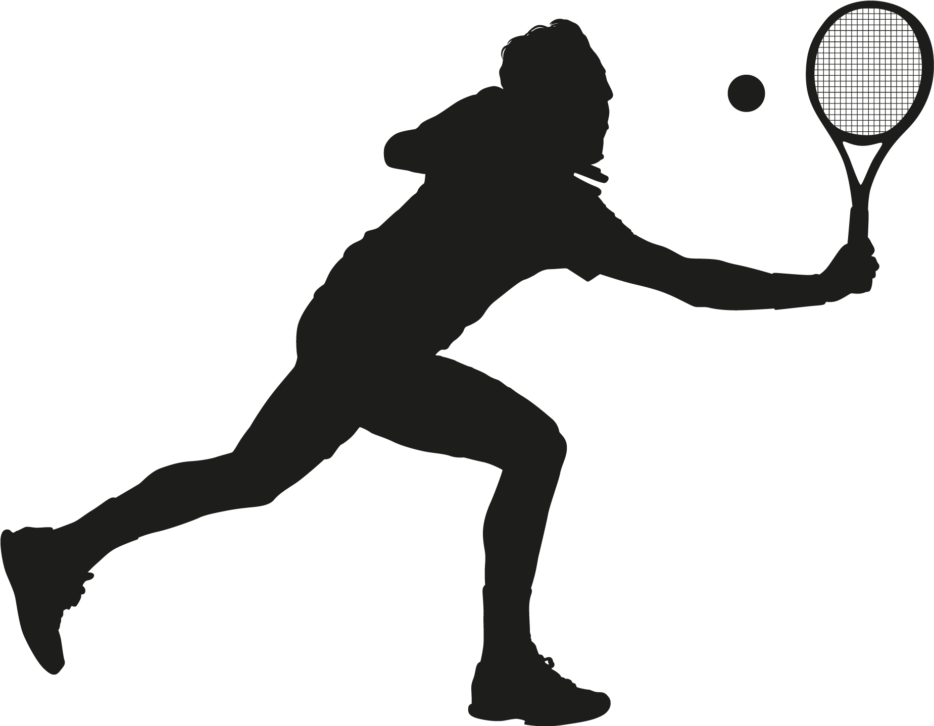 Player Racket People - Person Playing Tennis Silhouette Clipart (1915x1474), Png Download