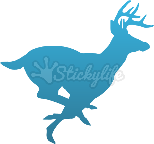 Deer Decal - Deer Running Silhouette Clipart (940x587), Png Download