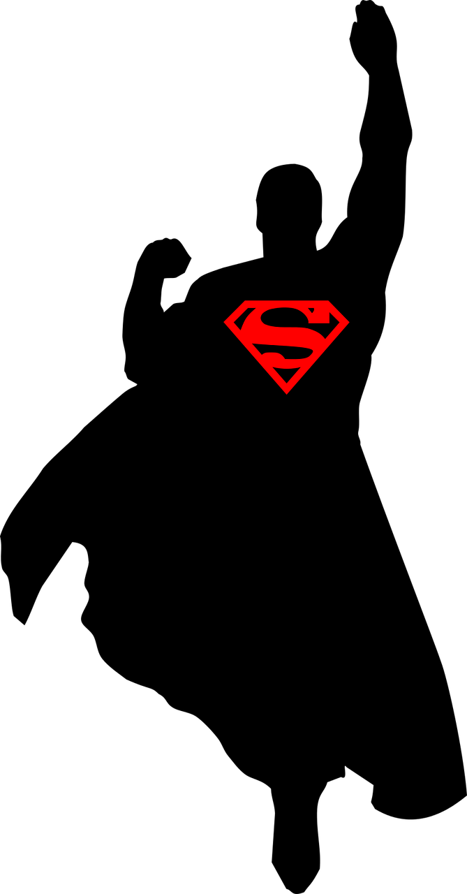 Superman Super-heroes Free Vector Graphics - Superman - Blue & Orange Shield Clipart (669x1280), Png Download