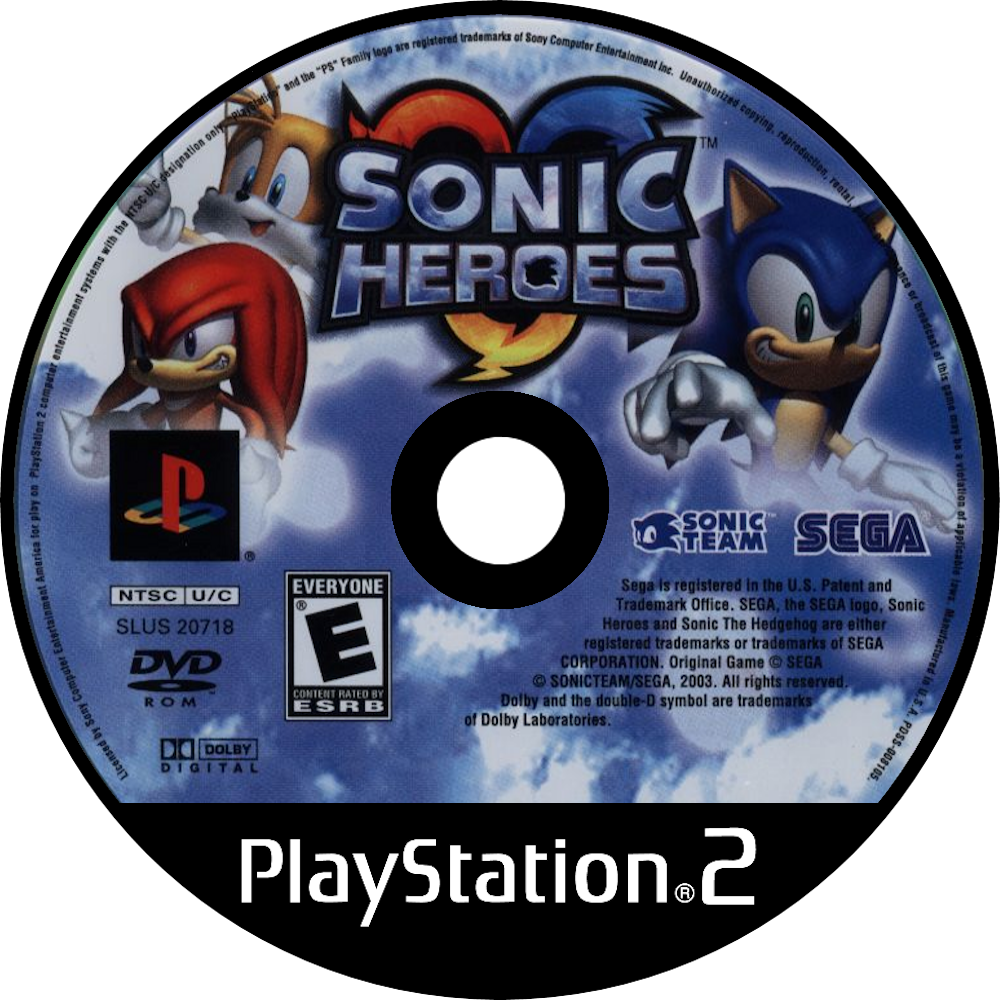 Sonic Heroes - Sonic Heroes Ps2 Cd Clipart (1000x1000), Png Download