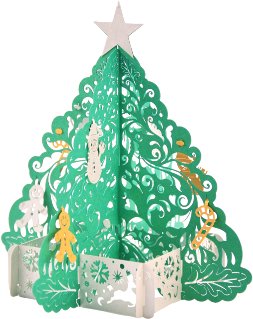 Christmas Tree Pop Up Card - Christmas Tree Clipart (1260x720), Png Download