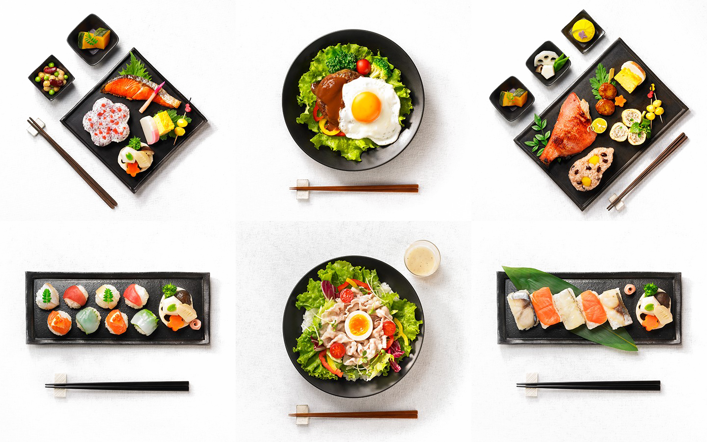 Japan Cuisine Png Clipart - Japanese Food Png Top View Transparent Png (1440x900), Png Download