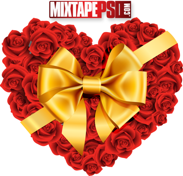 Red Roses With Yellow Bow - Best Heart Touching Happy Birthday Wish Clipart (624x600), Png Download