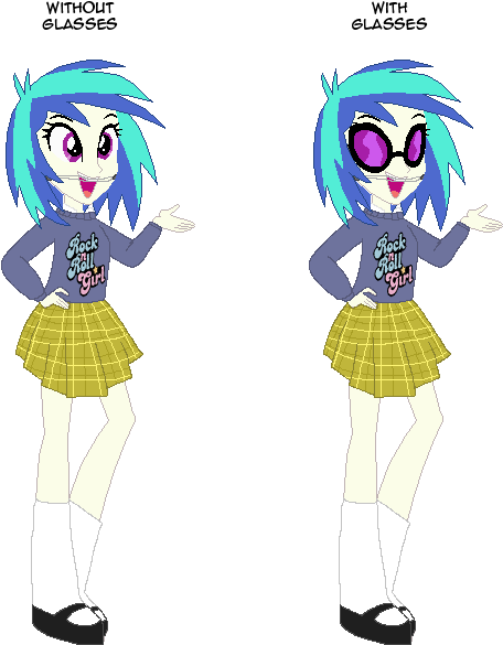 Human Vinyl Scratch As Darla Sherman - Cartoon Clipart (488x642), Png Download