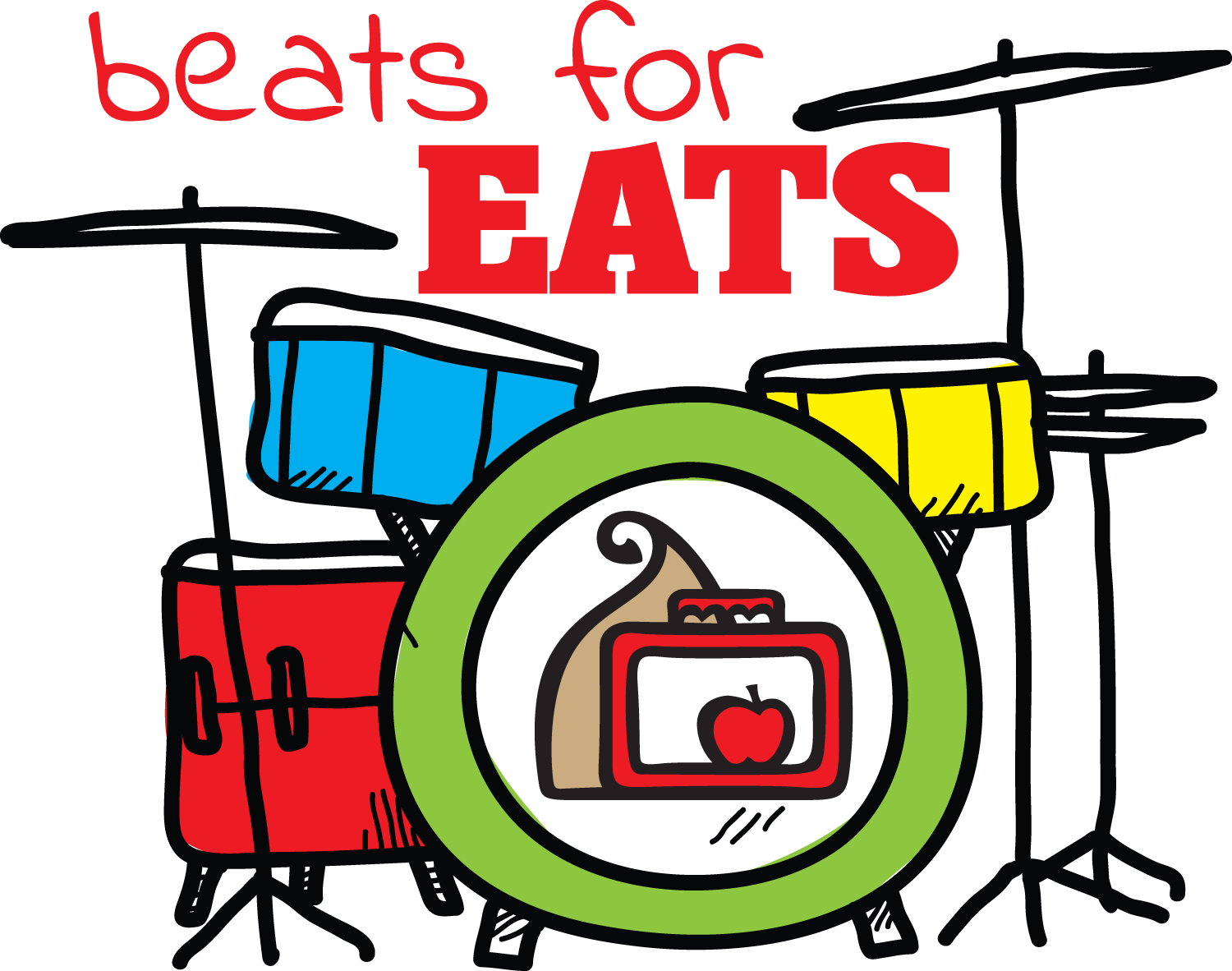 Arlington's Beats For Eats Fund-raiser Returns For - Hand Drawn Drum Kit Clipart (1500x1182), Png Download