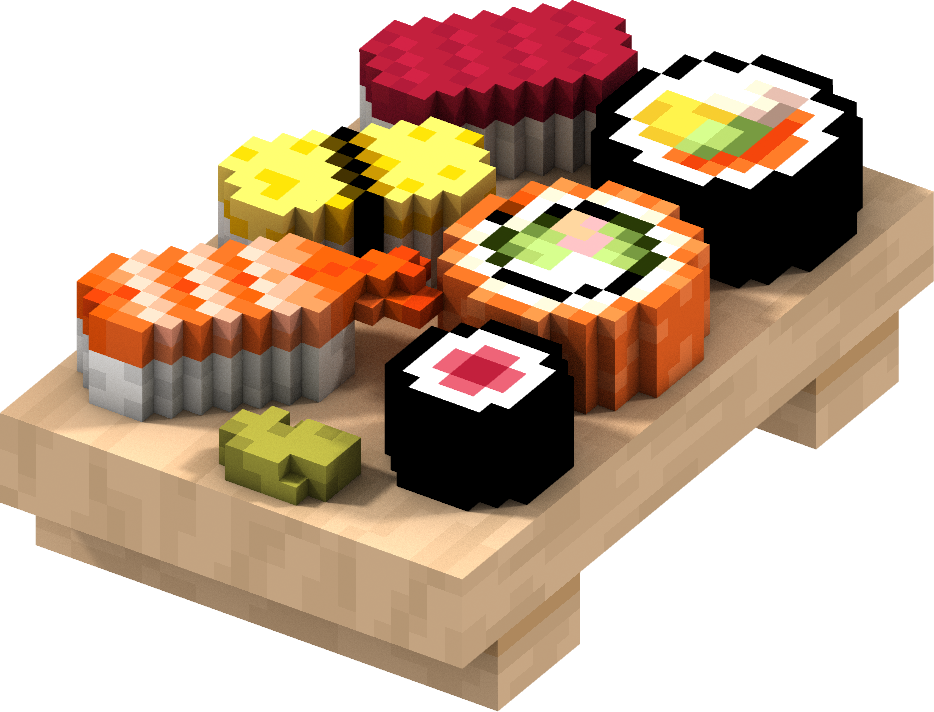 #pixel #minecraft #food #sushi #rolls #hdr #3d - 3d Printed 8 Bit Sushi Clipart (934x712), Png Download