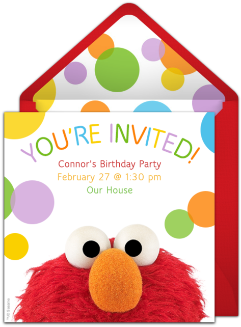 Elmo 2nd Birthday Party Invitations Clipart (650x650), Png Download