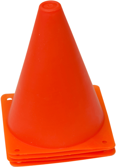 7″ Orange Cone - Plastic Clipart (1000x1000), Png Download