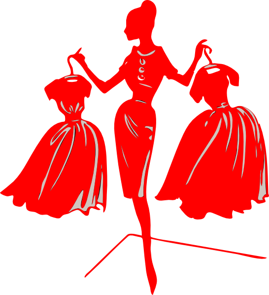 Red Dress Clip Art - Fashion Clip Art - Png Download (546x598), Png Download
