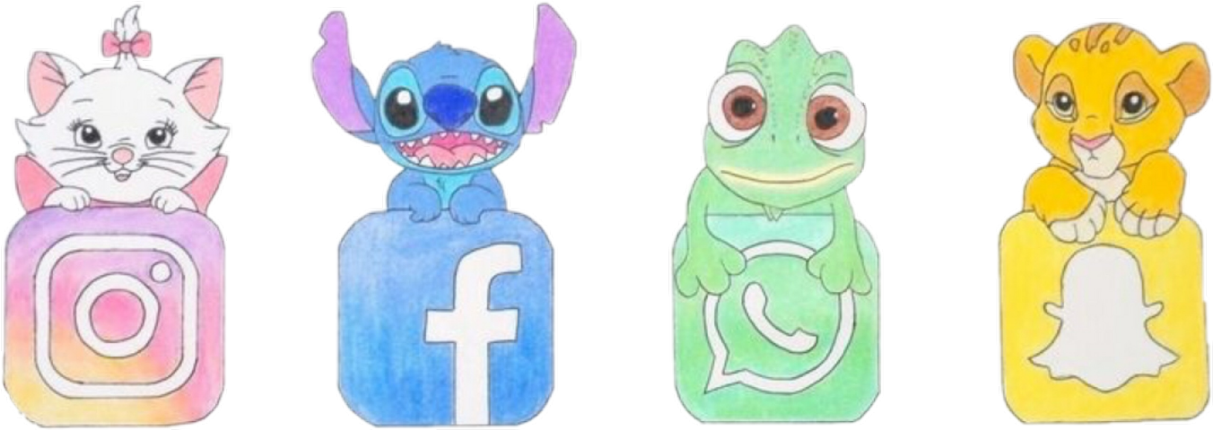 Cute Disney Character Drawings Clipart (1352x480), Png Download