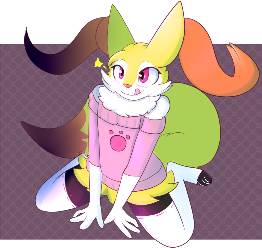 Asura Kitsune - Femboy Braixen Clipart (980x805), Png Download